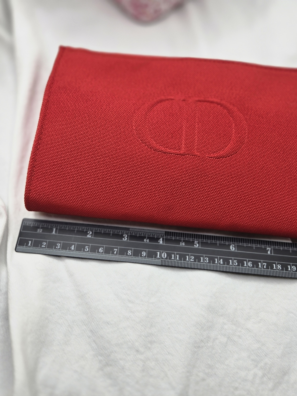 Dior White & Pink Floral Vanity Pouch and Red Cosmetic Clutch Set - Picture 13 of 14